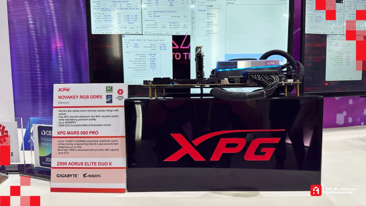 ذواكر XPG NOVAKEY RGB DDR5 ووحدة التخزين XPG MARS 980 PRO