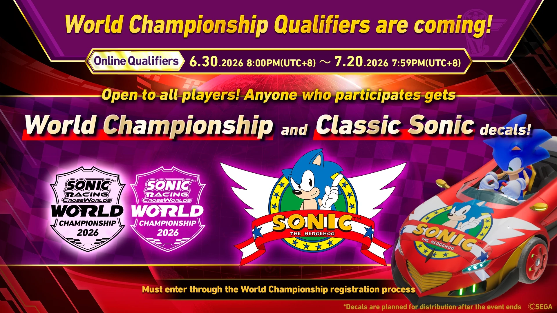 Sonic Racing: CrossWorlds World Championship 2026