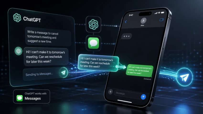ChatGPT يكتب ويرسل الرسائل نيابة عنك عبر إضافة جديدة لأجهزة آبل