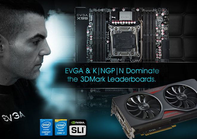 EVGA و K|NGP|N يحققان 6 ارقام جديدة مع 3DMark