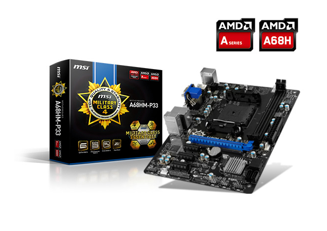 MSI تقدم لوحتين بشريحة A68H