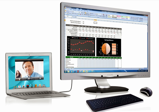 فيليبس تًعلن عن شاشتها (USB Docking) مع لوحة "اَي بي إس"