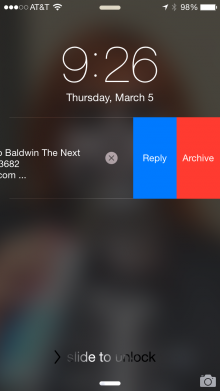 Gmail لـ iOS يسمح بالتعامل مع التنبيهات من شاشة القفل