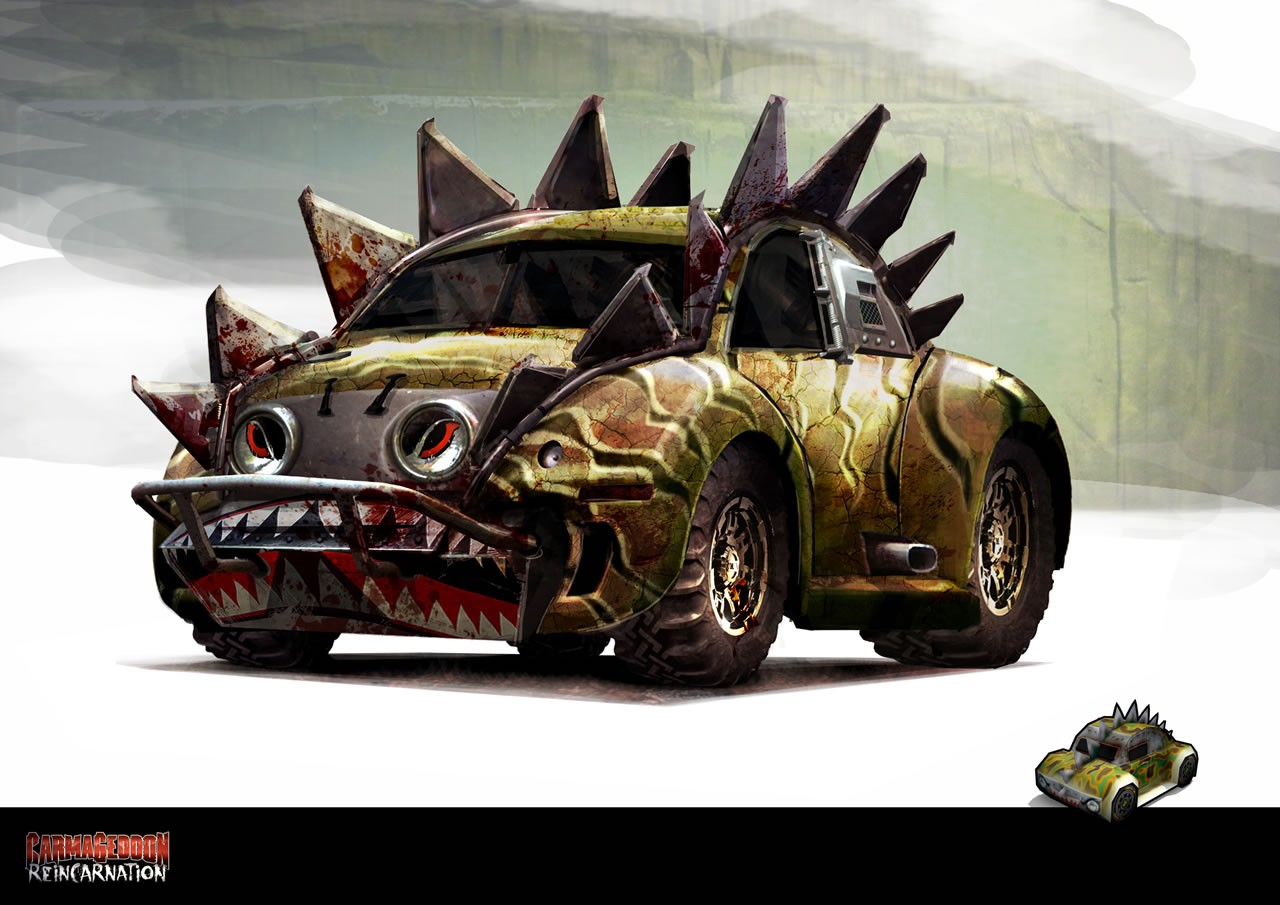 عرض إطلاق اللعبة الدموية وصراع السيارات Carmageddon: Reincarnation