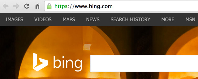 بعد ويكيبيديا , Bing تبدأ باستخدام بروتوكول HTTPS بشكل كامل