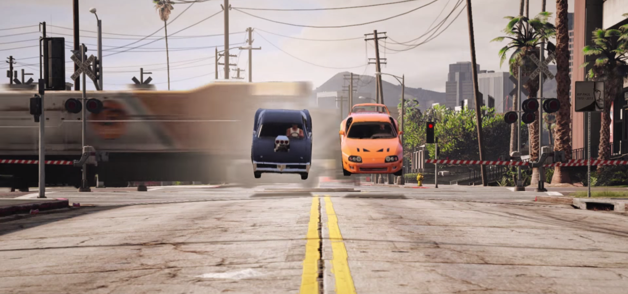 تمثيل أحداث فيلم Fast and the Furious بلعبة GTA V