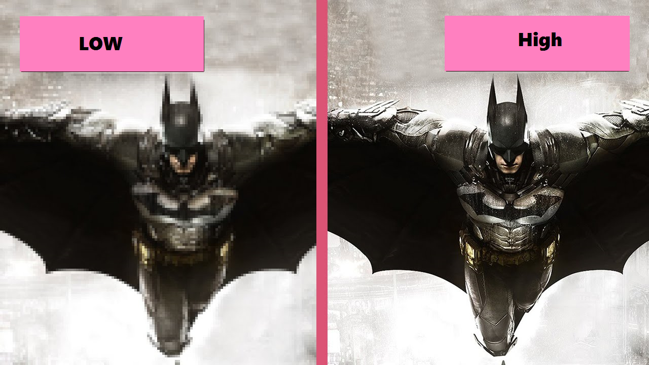 مقارنة لدقة لعبة Batman: Arkham Knight على وضعي Low & High