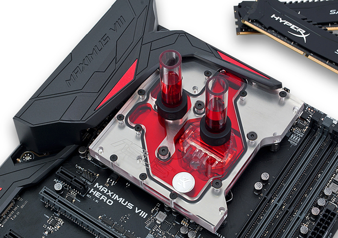 EK تقدم أيضا بلوك مائي متكامل للوحات ASUS Maximus VIII