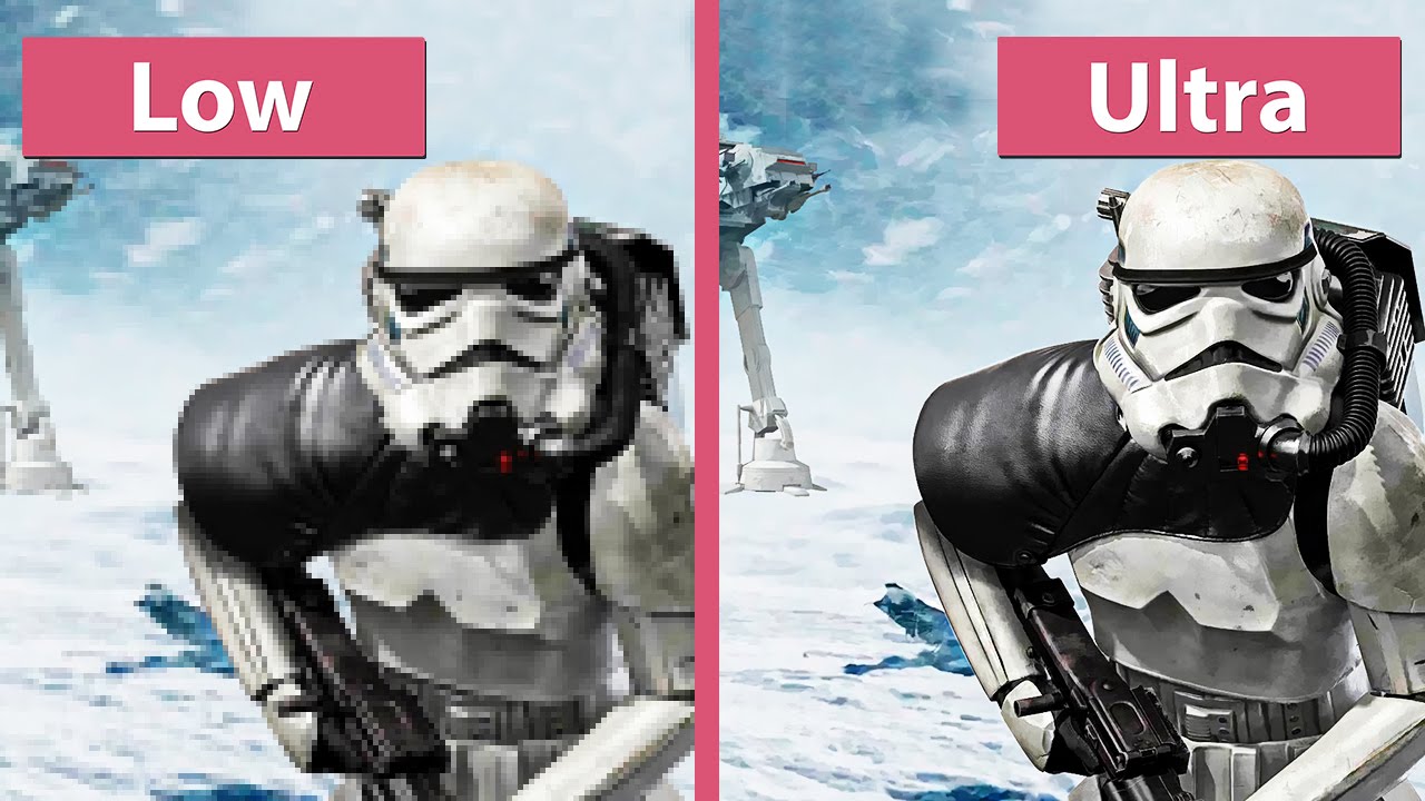 مقارنة لرسوميات بيتا Star Wars: Battlefront على Ultra & Low