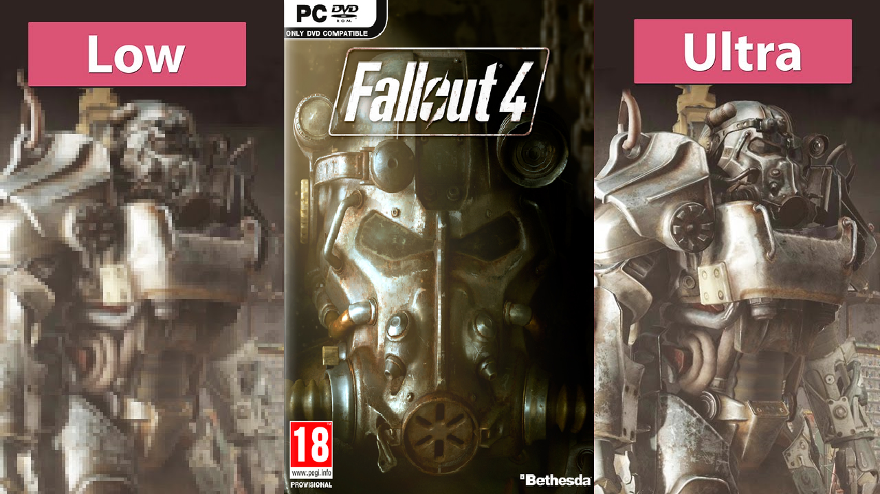 مقارنة بالصور لرسوميات لعبة Fallout 4 على وضعي Ultra & Low