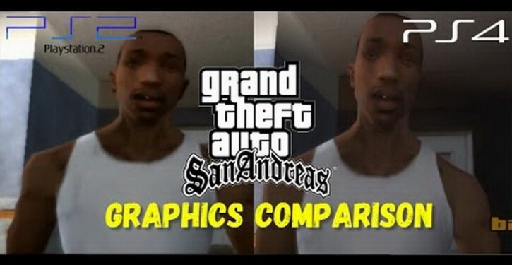 بالفيديو مقارنة لرسوميات لعبة GTA San Andreas على PS2 & PS4