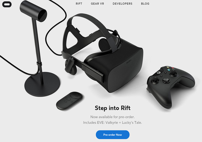 نظارة الواقع الافتراضي Oculus Rift ستكلفك 600 دولار