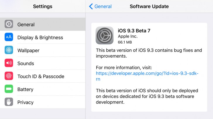 أبل تطلق iOS 9.3 نسخة Beta 7