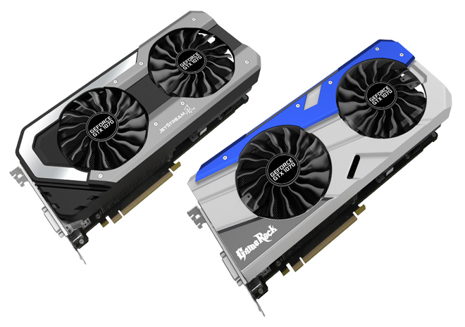 Palit تستعرض 4 بطاقات GTX 1070 بتصميم غير قياسي من فئة JetStream و GameRock