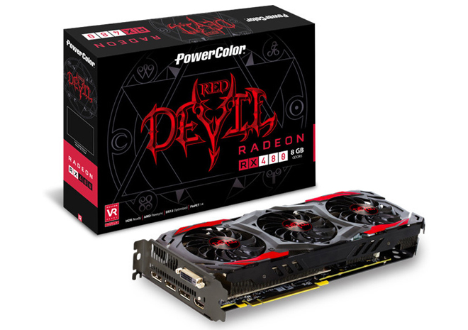 تحديد سعر بطاقة PowerColor RED DEVIL RX 480 بمبلغ 270 دولار