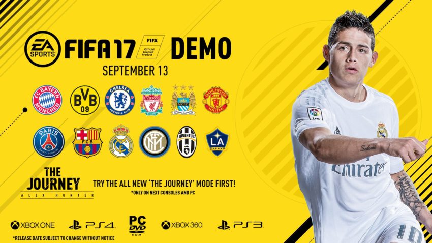 ديمو FIFA 17 سيطلق بمنتصف سبتمبر ويحتوى على 12 نادى وملعبين