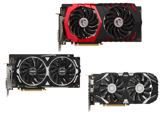 MSI تطلق 3 بطاقات GTX 1060 بتصميم غير قياسي