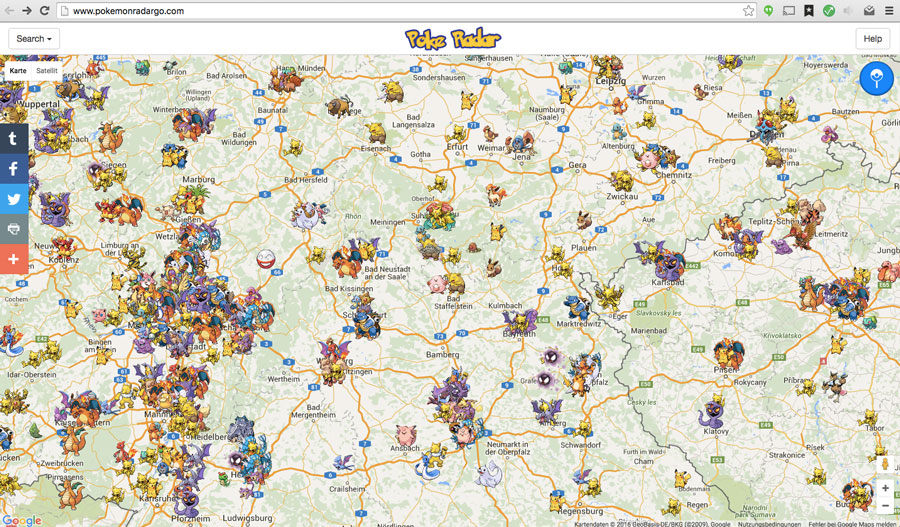 شرح تطبيق Poke Radar مساعدكم بالكشف عن البوكيمونات حمله الآن