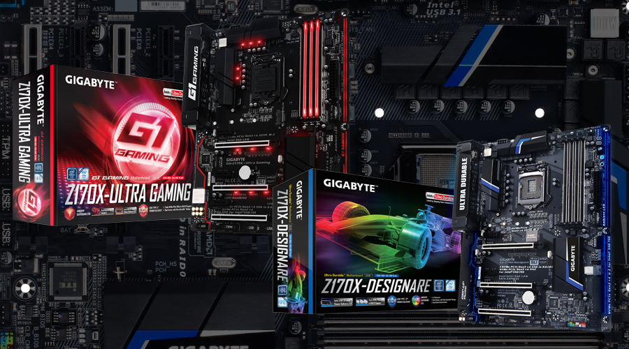 تقنيات مثيرة مع لوحة جيجابايت Z170X Designare و Z170X Ultra Gaming