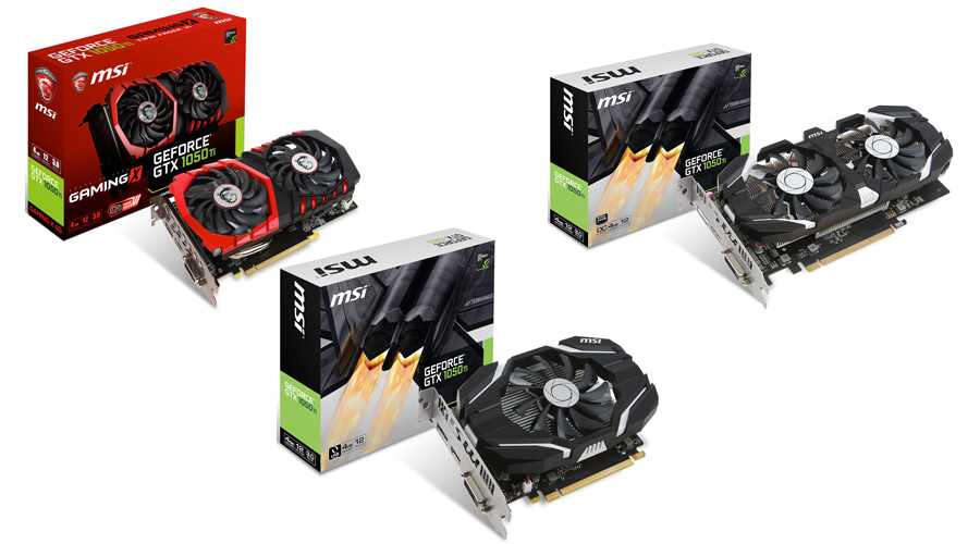 3 إصدارات تقدمها MSI لسلسلة بطاقات GTX 1050
