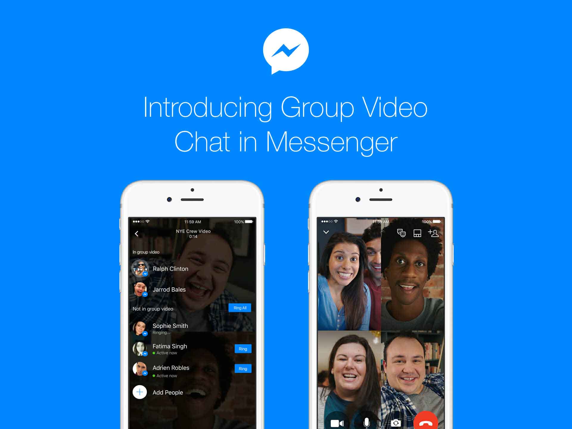 فيسبوك تُطلق مكالمات الفيديو الجماعية الى Messenger
