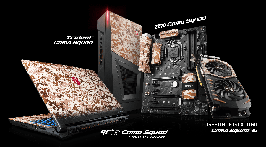 تعرف على سلسلة منتجات Camo Squad Limited Edition العسكرية من MSI