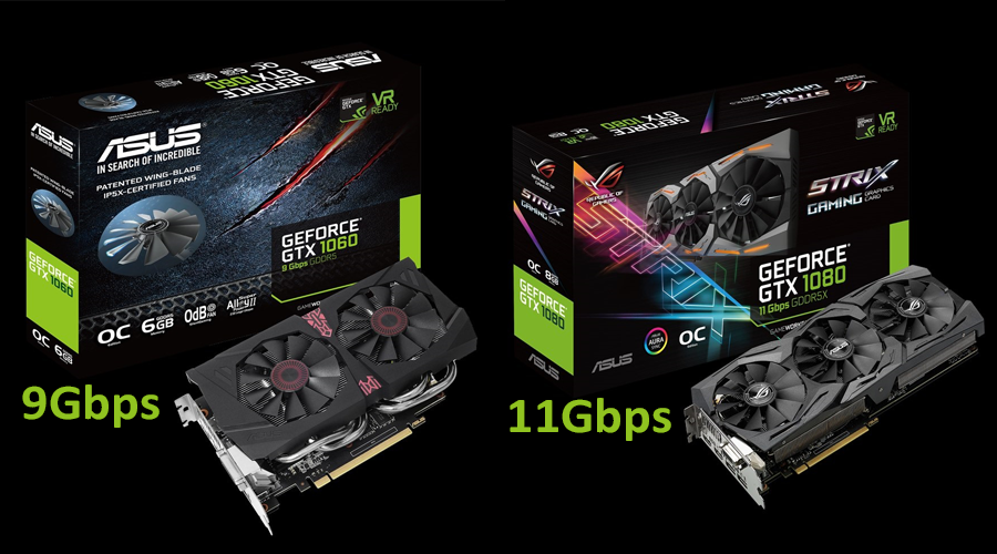 الكشف عن بطاقات GTX 1080/1060 من ASUS بترددات ذاكرة أسرع