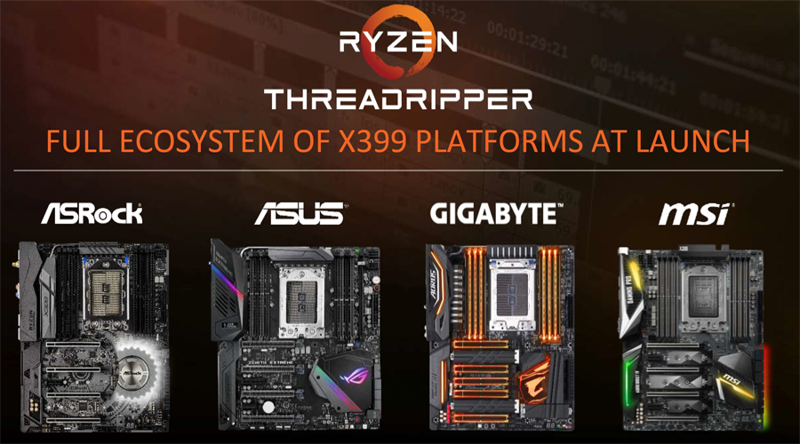 شركاء AMD يستعرضون مجموعة من اللوحات الأم بشريحة X399
