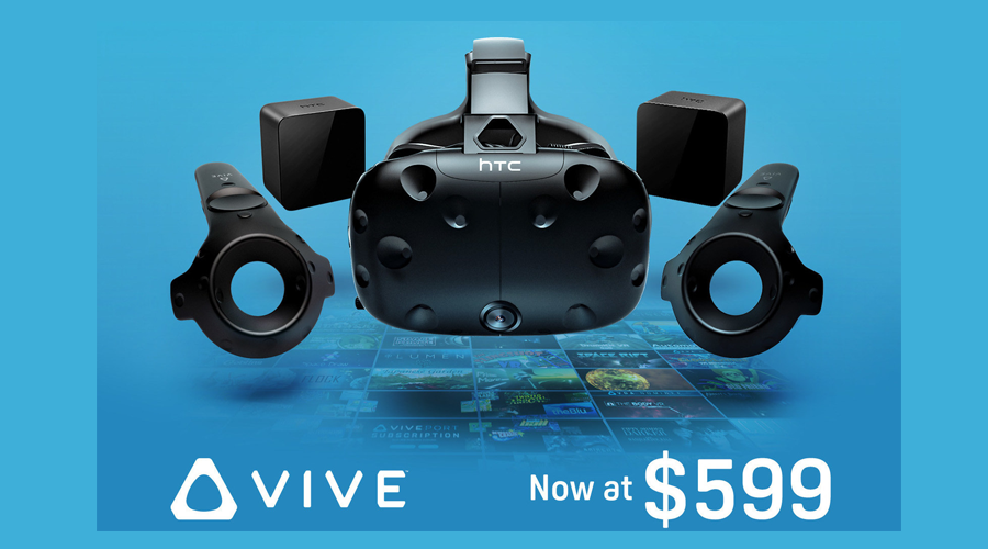 تخفيض سعر نظارة الواقع الافتراضي HTC Vive من 800$ إلى 600$