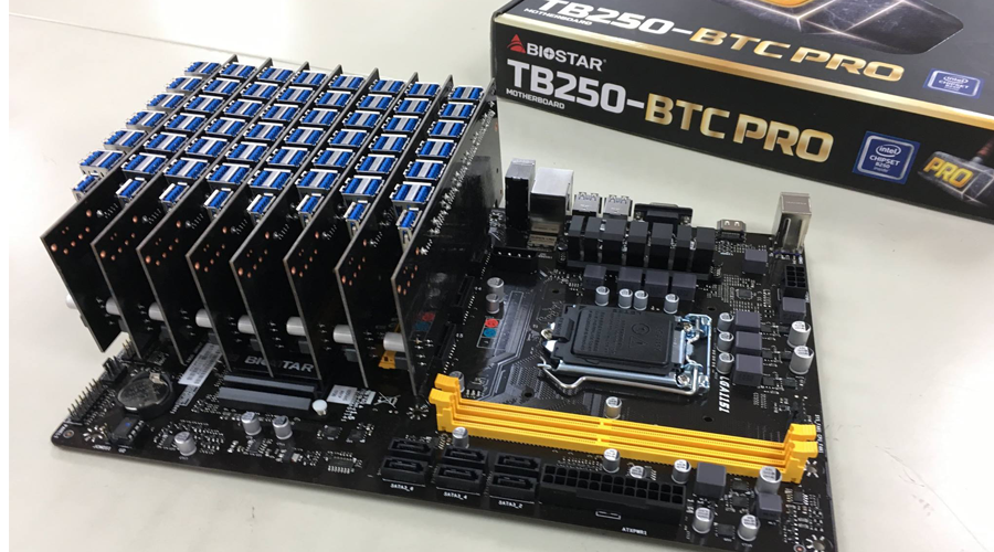 جنون Biostar يجعلها تكشف عن لوحة أم تضم 104 منفذ USB لتعدين العملات!!