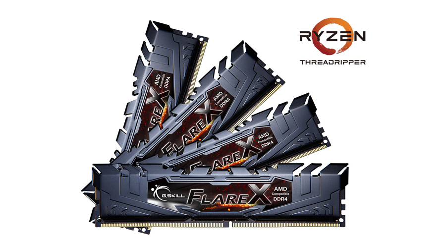توسيع سلسلة ذواكر G.SKILL Flare X DDR4 لتتوافق الأن مع معالجات Threadripper