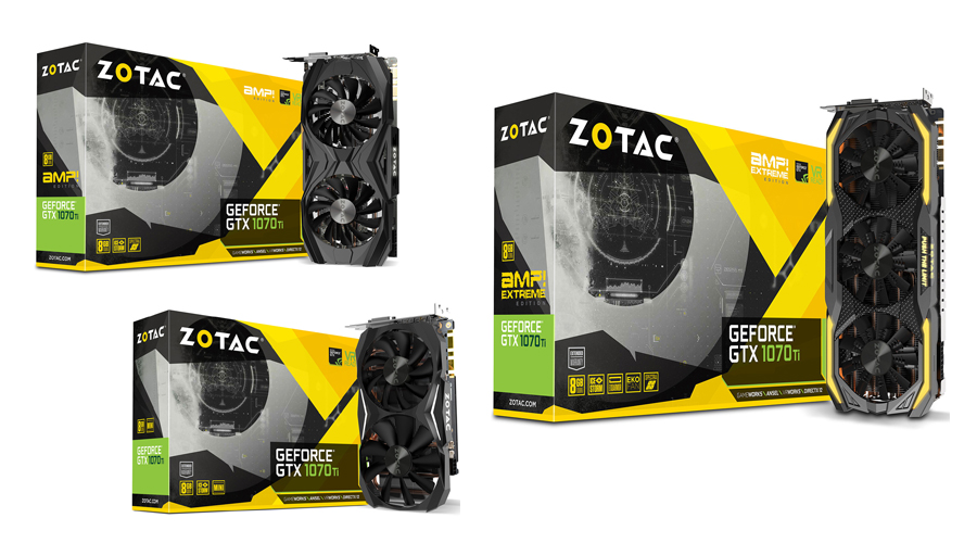 شركة ZOTAC تقدم للاعبين 3 بطاقات GTX 1070 Ti بتصميم احترافي