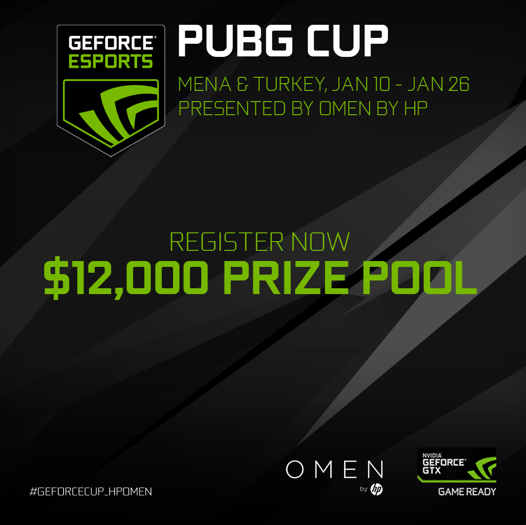 بطولة GEFORCE CUP PUBG مقدمة برعاية HP Omen