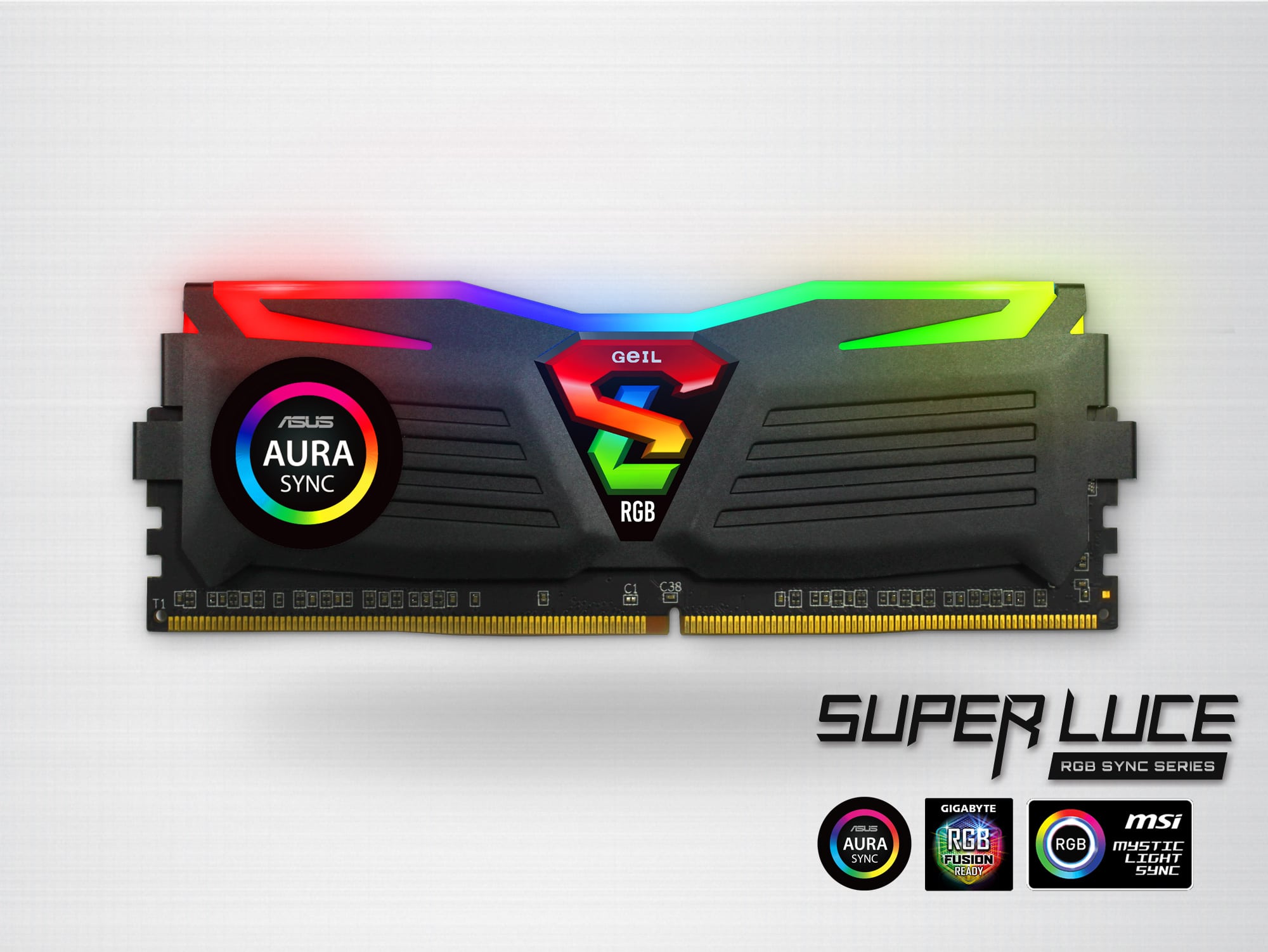 ذاكرة GeIL SuperLuce تدعم إضاءة RGB لجميع اللوحات الأم