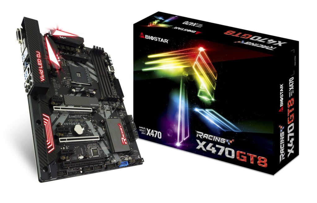 شركة BIOSTAR تفتتح تشكيلتها بشريحة X470 مع لوحة RACING X470GT8