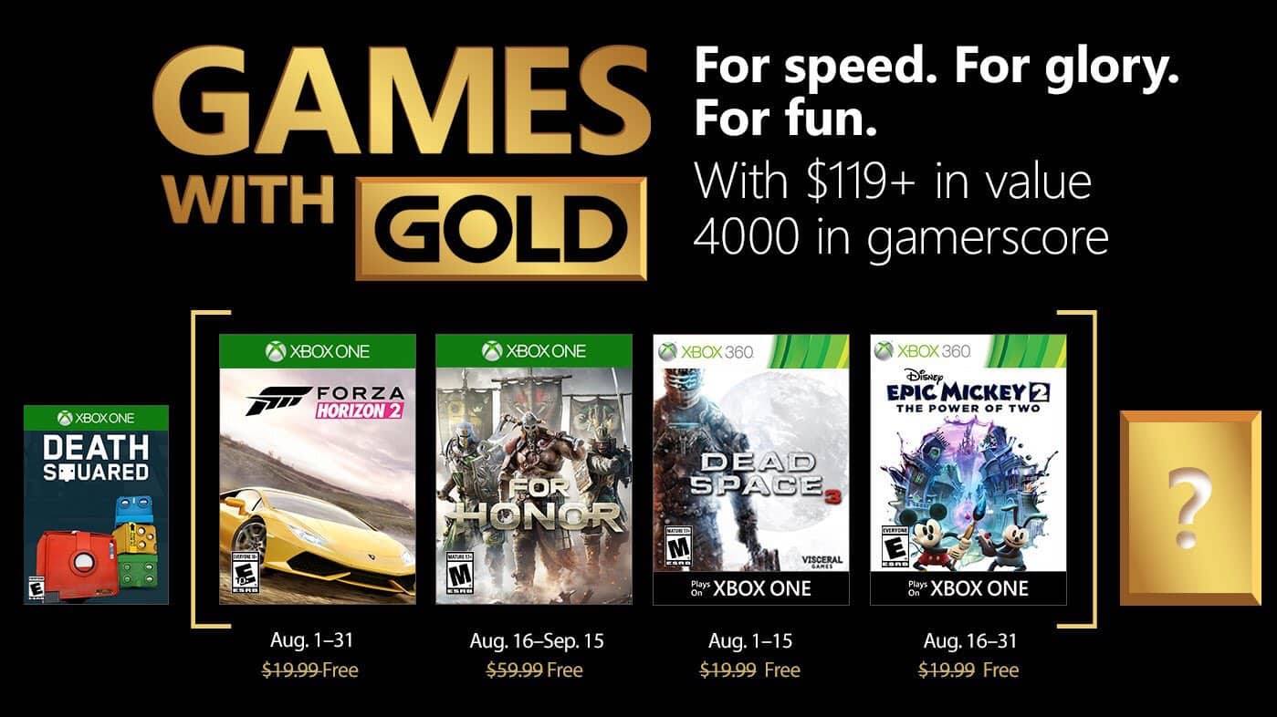 الكشف عن ألعاب Games With Gold لشهر أغسطس 2018