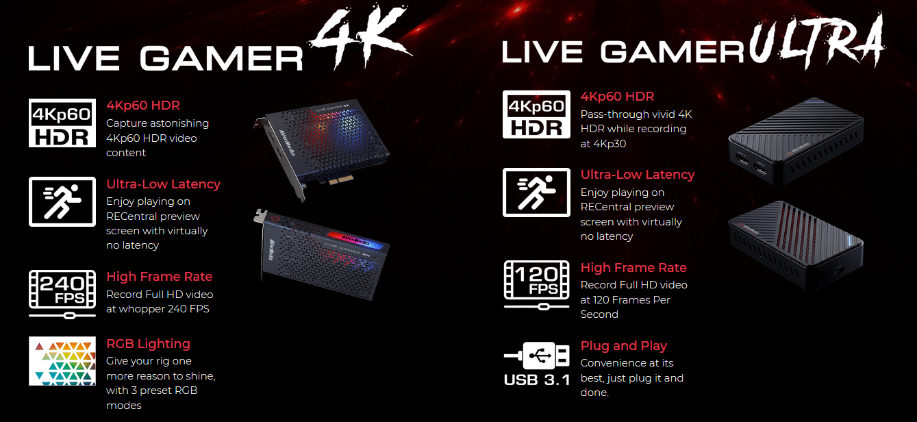 AVerMedia Live Gamer 4K And Ultra لبث الألعاب من على الكونسول