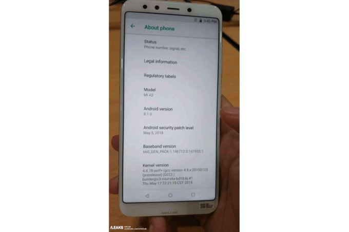 تسريب مواصفات Xiaomi Mi A2 الكاملة وموعد الإطلاق