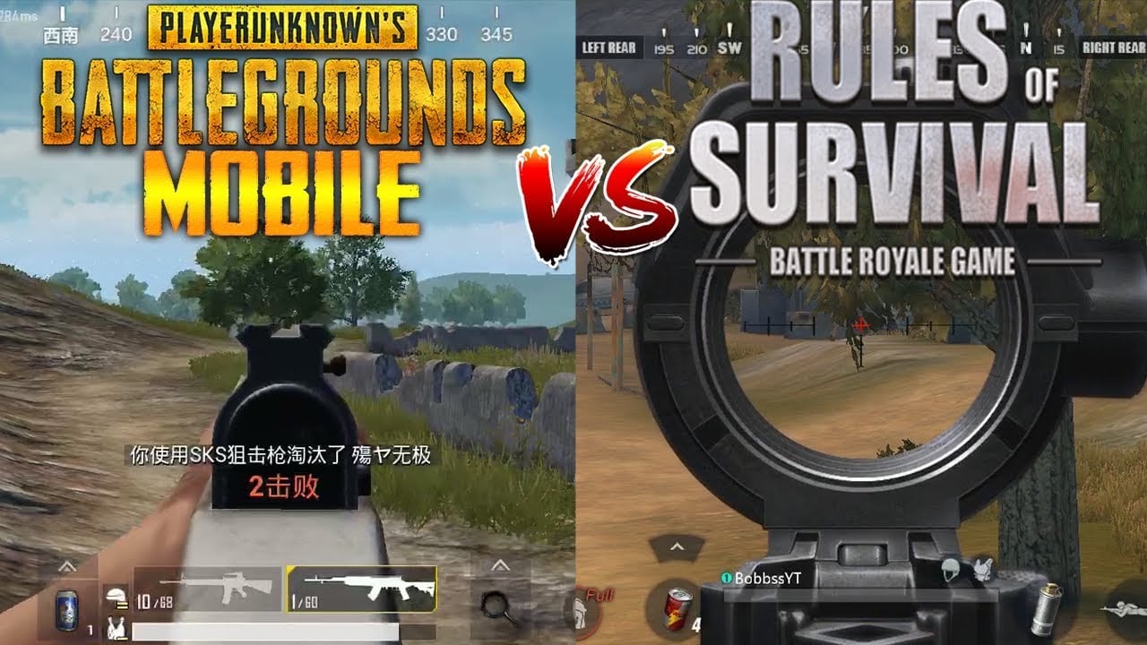 التشابه و الاختلاف بين Rules of survival و PUBG