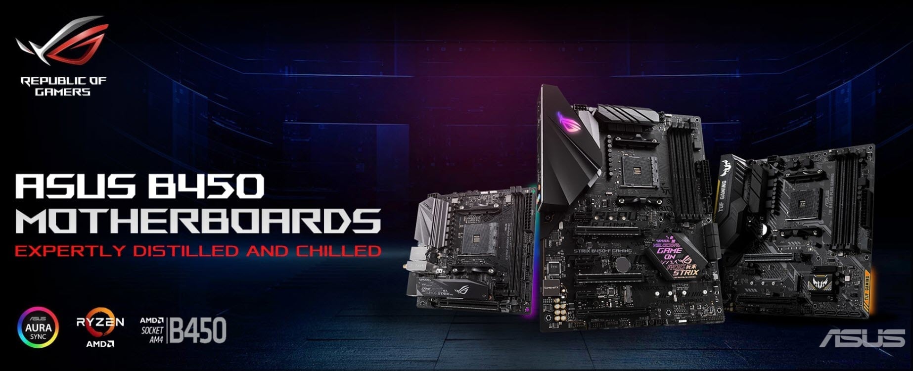 ASUS الشرق الاوسط تطلق مجموعة لوحاتها الرئيسية التي تعمل بشريحة B450