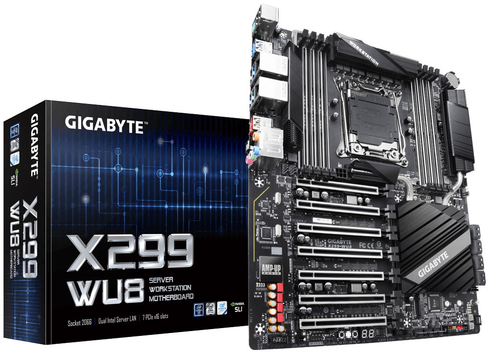 Gigabyte تطلق لوحة X299-WU8 بأربعة مداخل PCIe x16 ومميزات أخرى خارقة