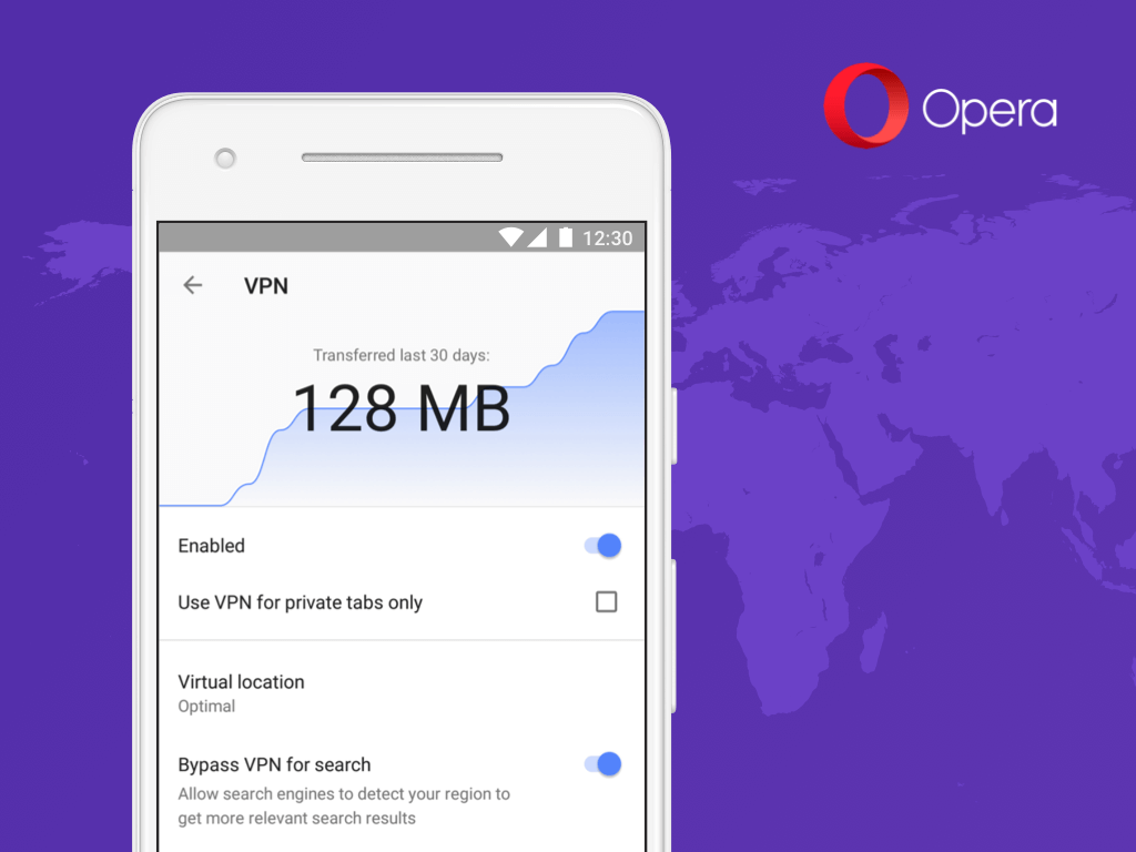 أوبرا تعلن توفير خدمة VPN مجانية على متصفح Opera بنظام أندرويد