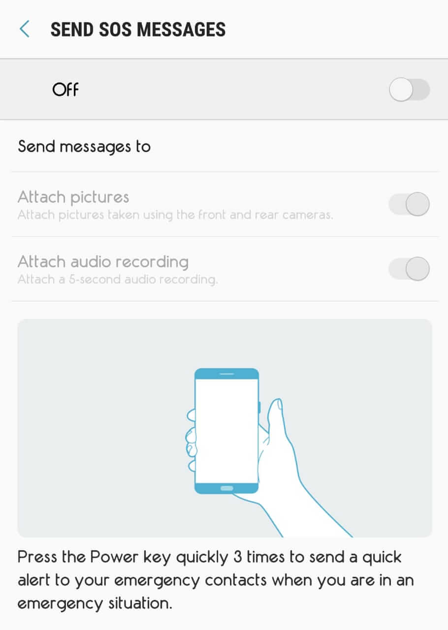 ضبط نمط الطوارئ على نظام Android - هواتف سامسونج