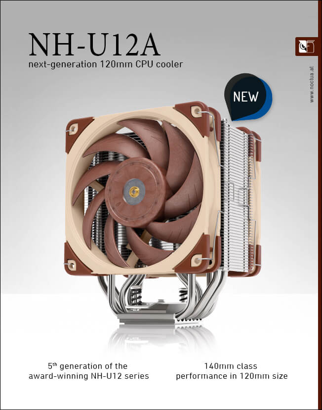 Noctua تطلق NH-U12A الجديد.. CPU Cooler عالي الجودة بأداء محسّن
