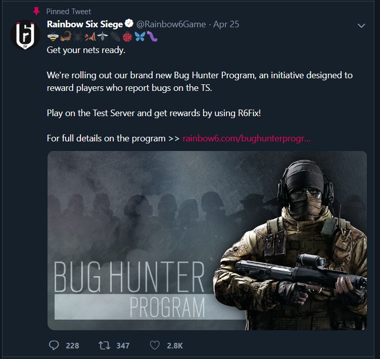 Rainbow six siege Bug hunter