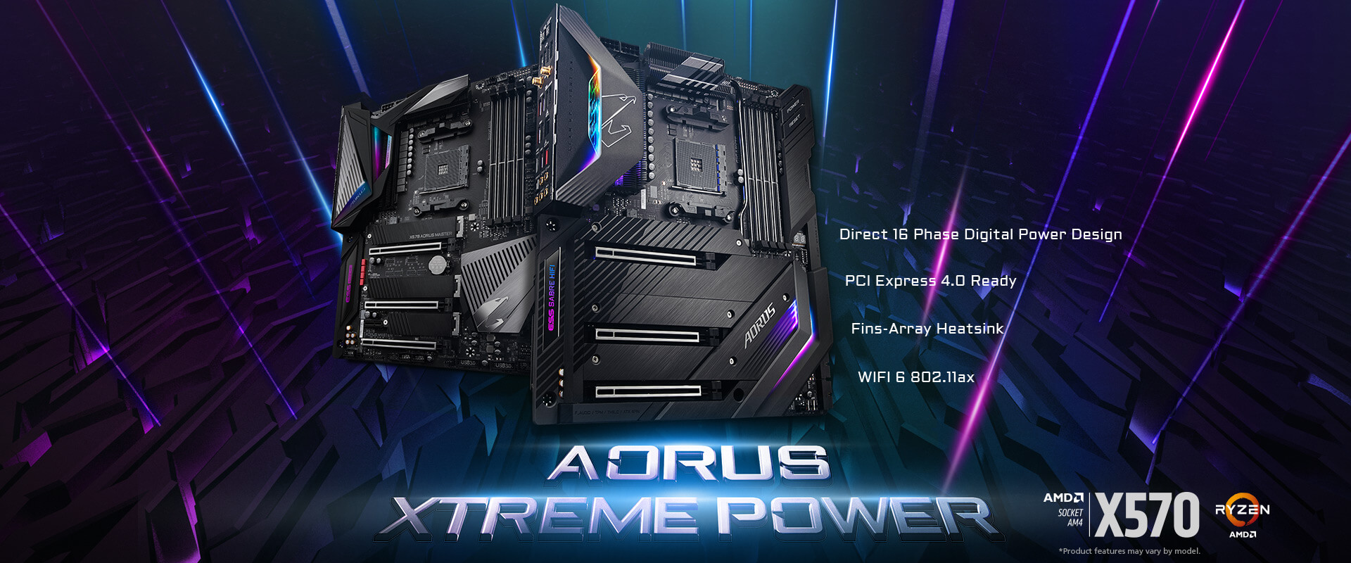 جيجابايت أول من يقدم واجهات PCIe 4.0 فى لوحاتها الأم الجديدة X570 AORUS