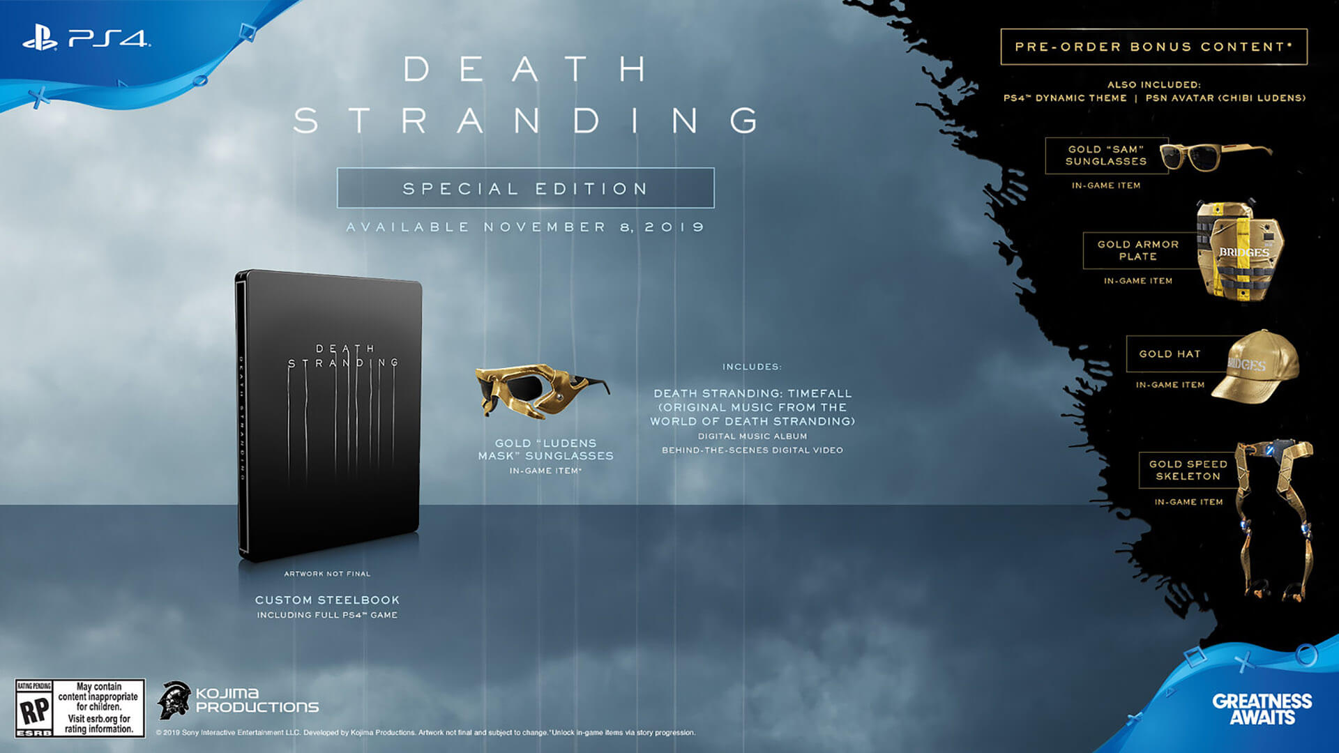 تعرف على جميع محتويات نسخ Death Stranding المختلفة، تحفة Hideo Kojima الجديدة تعرف على جميع محتويات نسخ Death Stranding المختلفة، تحفة Hideo Kojima الجديدة