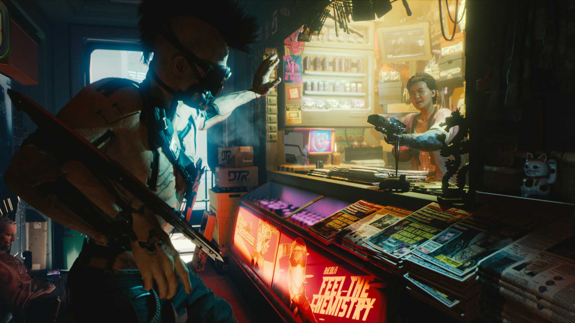 حسب CD Projekt Red مطوري لعبة Cyberpunk 2077 لن يمكنك قتل أى من شخصيات الـ NPCs المتعلقة بقصة اللعبة. حسب CD Projekt Red مطوري لعبة Cyberpunk 2077 لن يمكنك قتل أى من شخصيات الـ NPCs المتعلقة بقصة اللعبة.
