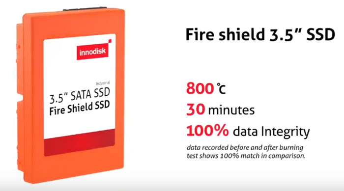 قرص Innodisk Fire Shield SSD سيتحمل حرارة هائلة تصل إلى 800 درجة مئوية!!
