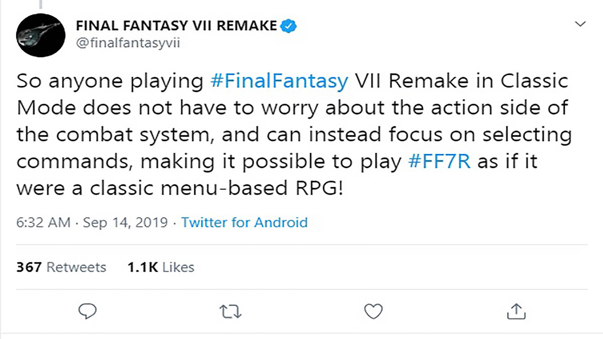 final fantasy vii remake classic mode